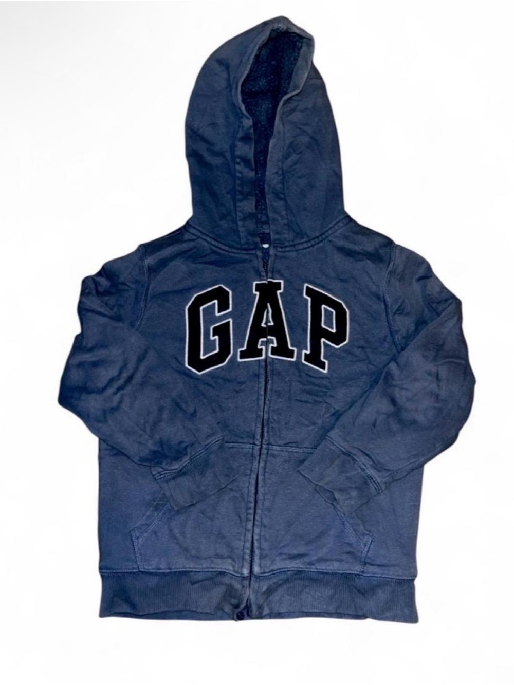GAP Kids Dark Navy Zip Hoodie with Black Logo